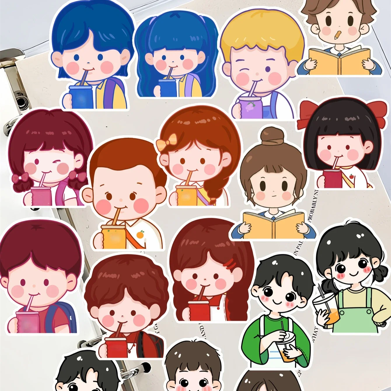 

20pcs Watercolor Cute cartoon chibi style for lovers Sticker Decoration Notebook Planner Stikers Scrapbooking/ DIY Cute Adesivo