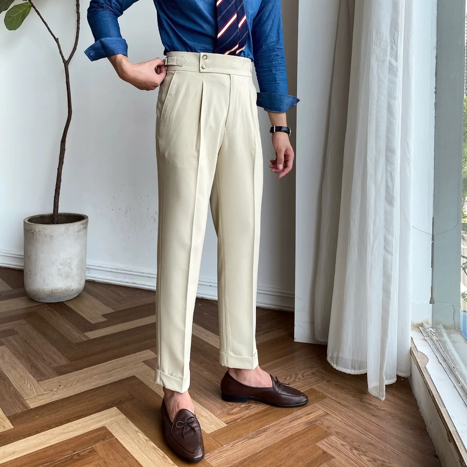 

Business Casual Pants for Men Regular Fit Formal Dress Pants for Office and Daily Use