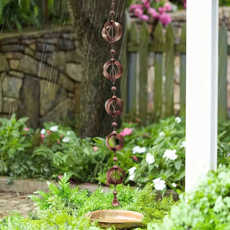 

New Rain Chain Decorative Iron Rain Gutter Chains Functional Replacement Downspout Chain Outdoor Rain Chains