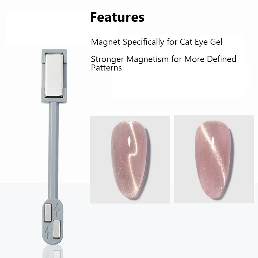 أداة فنية للأظافر بشريط مغناطيسي مزدوج الأطراف، مغناطيس طلاء جل عين القط القوي لتصميم الأظافر الإبداعي #4