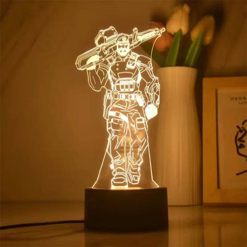 Jett Valorant Game Figure Acrylic Board Luminous Base For Kid Home Room Night Light Anime Led 3D Lamp Christmas Decor Gift Reyna