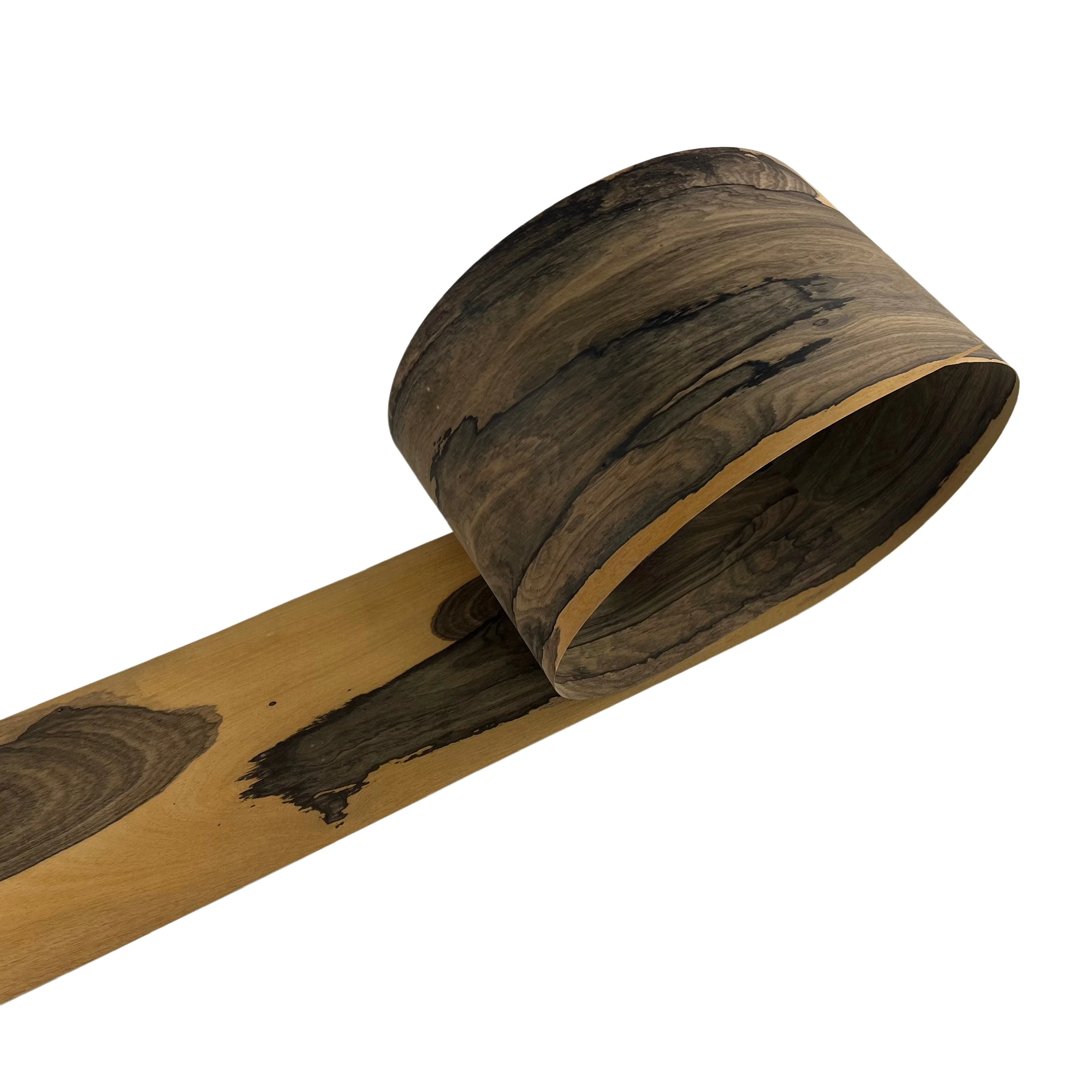 

2PCS 0.5mm Natural Black Persimmon Wood Veneer Guitar Body Bookmatch Veneer Exotic Wood Marquetry Veneer 1.8x0.2meters