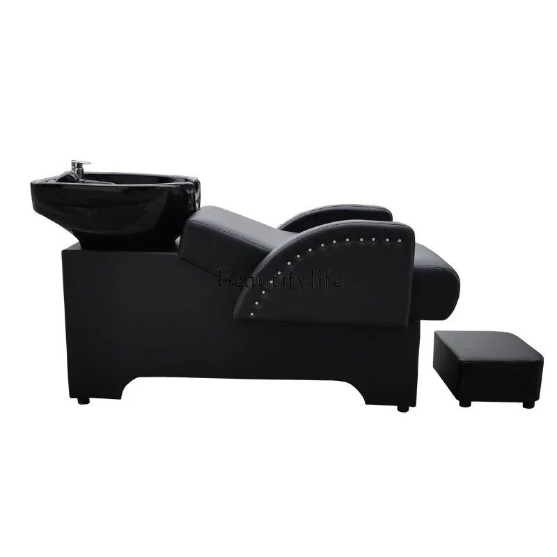 

FG17Barber Shop Shampoo Chair for Hair Salon Flushing Bed Half Lying Simple Ceramic