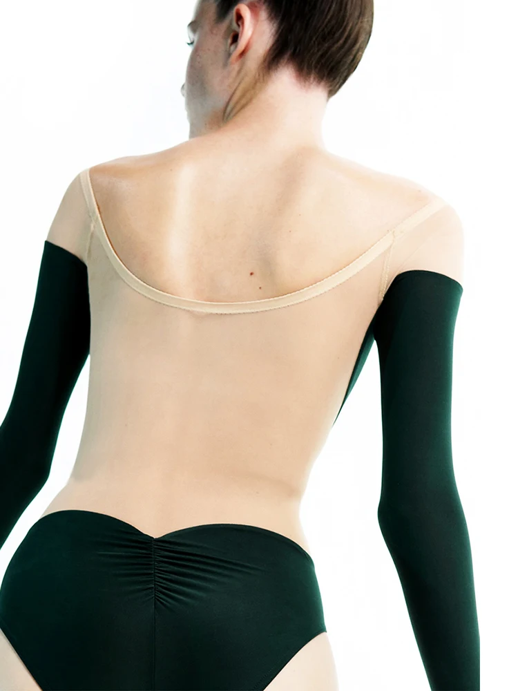 Frau Ballett Trikots Samt Splice Langarm Tanz Trikots Chinesischen Stil Gymnastic Ballett Body Nylon Tanzen Activewear