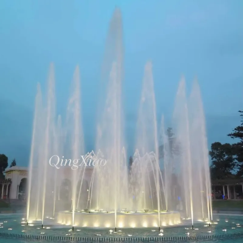 Custom Large‑Scale Fountain Project Stainless Steel 304 Stable Water Jet Tailored Layout for Square Scenic Courtyard Landscape