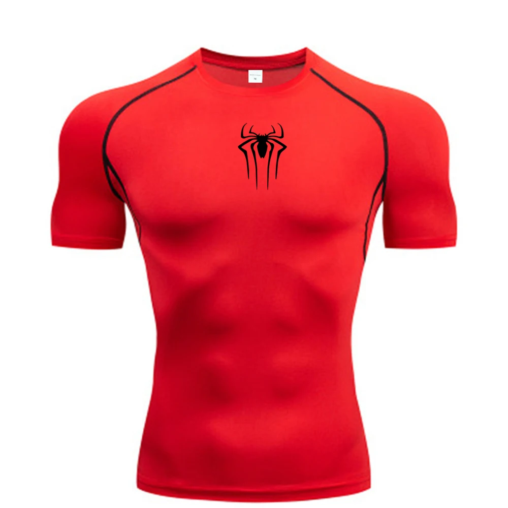 Nuova camicia di compressione da uomo Fitness Gym Super Hero Sport T-shirt da corsa Rashgard Tops Tee T-shirt a maniche corte ad asciugatura rapida