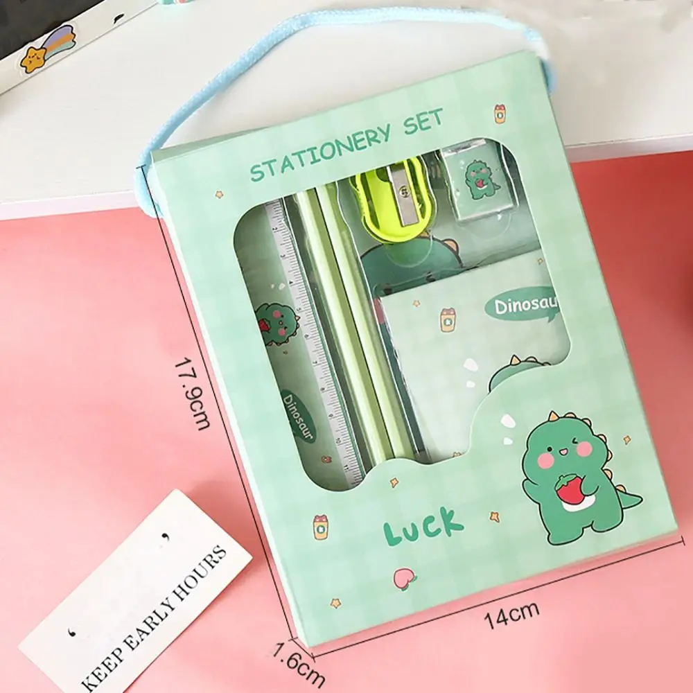 High Quality Gift 6 In 1 Stationery Set Erasers Rulers Study Stationery Set Pencils Kindergarten Birthday Gift Prizes