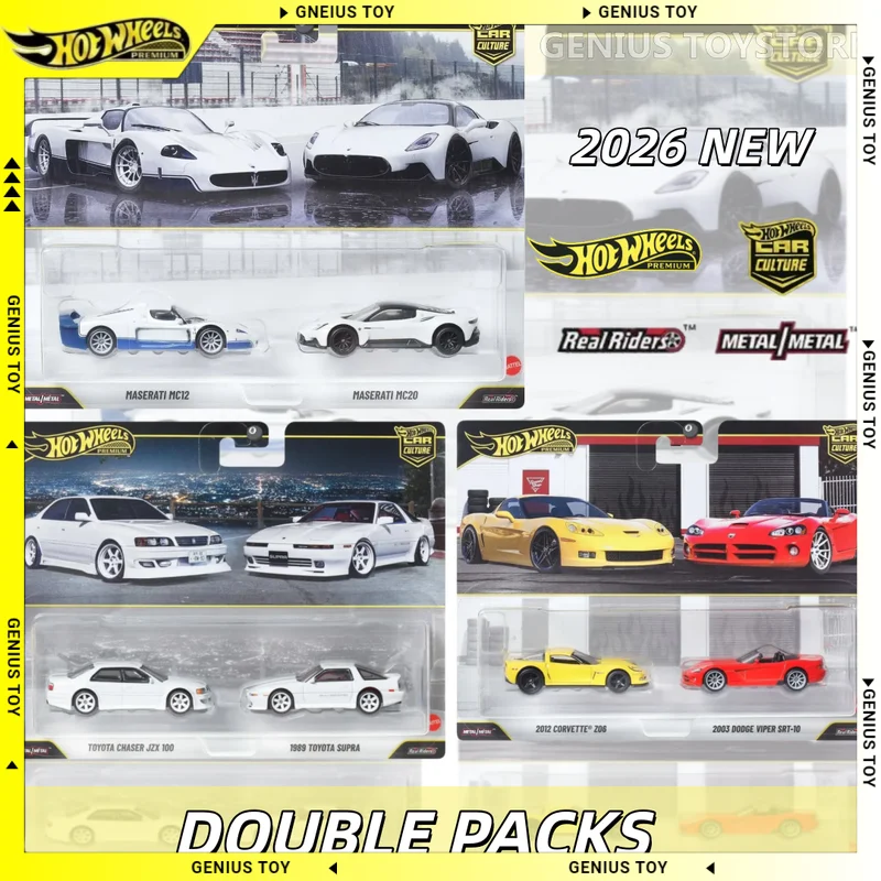

Коллекционные металлические модели Hot Wheels Premium 2026 Car Culture Double Packs: MASERATI MC12, MC20, TOYOTA, CORVETTE, DODGE, масштаб 1:64