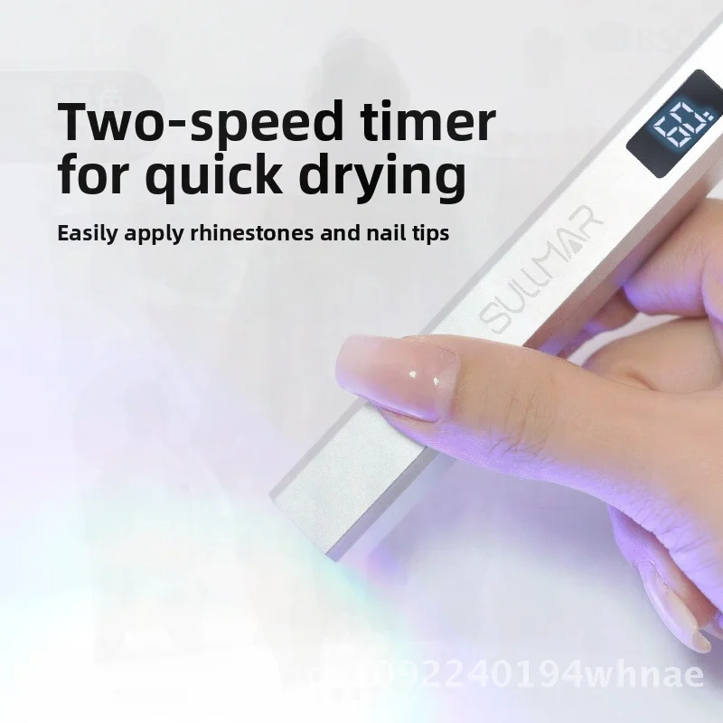 Portable Mini Nail Baking Lamp Handheld Phototherapy Light for Nail Art Metal Lamp with Power Storage SULLMAR Linear Light