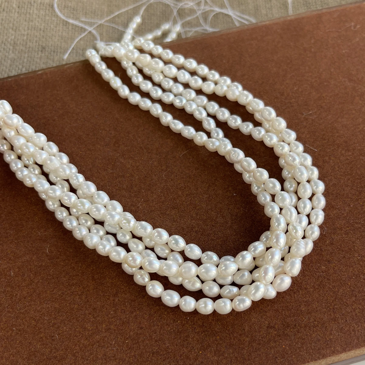 

Natural Freshwater Pearls AA 4-5mm Rice Pearl Beads for Jewelry Making DIY Necklace Bracelets Handicrafts Accessories 36cm