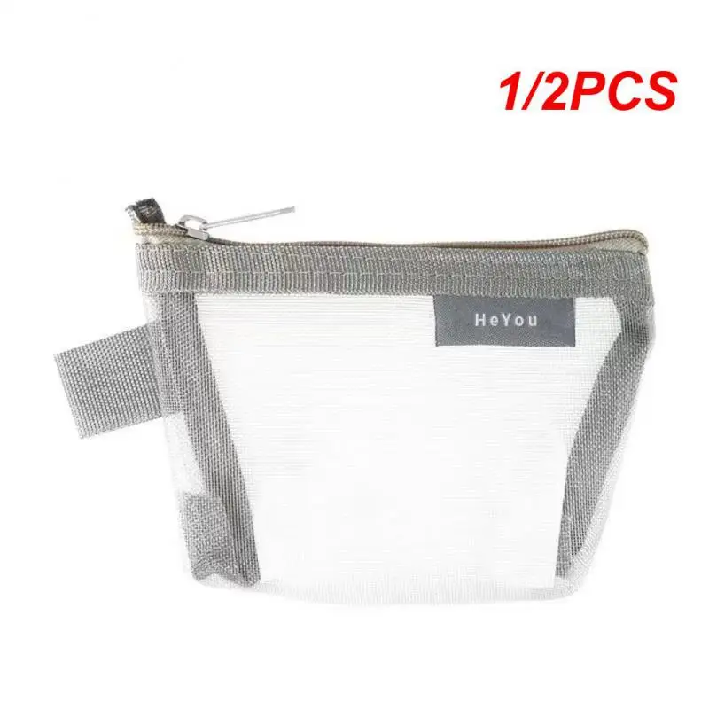 1/2PCS Three-dimensional Triangular  Storage Bags Coin Purse Pouch Durable Household Small Coin Purse Portable Mesh Storage Bag