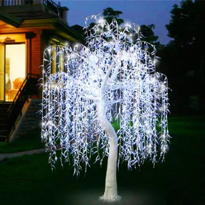 

LED Artificial Willow Weeping Tree Light Outdoor Use Rainproof Glowing Xmas Tree Landscape Lamp For Patio Christmas Decoration