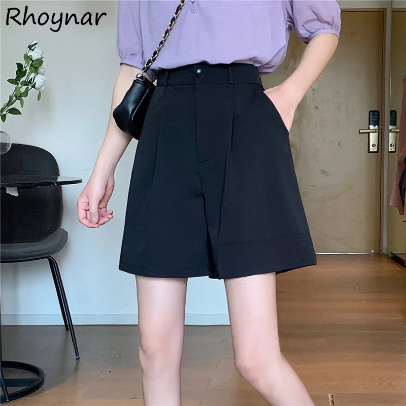 

Shorts Women Korean Fashion Streetwear College All-match Solid Simple Leisure Students Loose Prevalent Summer Cool Cozy Trendy