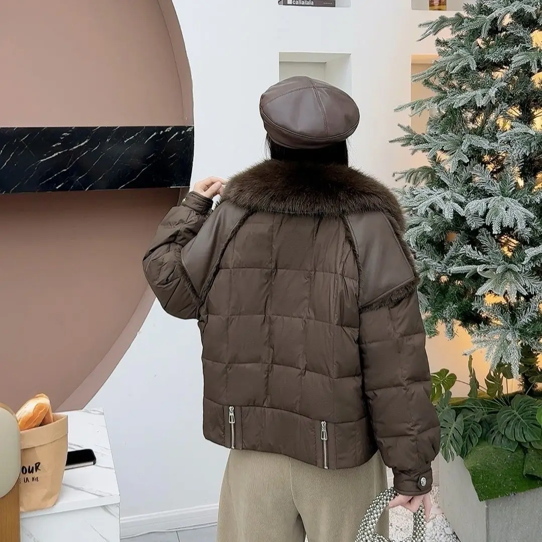 Nueva Chaqueta de algodón cálida para invierno, abrigo con cuello de piel grande, abrigo holgado para mujer, abrigo acolchado Parker grueso, Tops informales, prendas de vestir exteriores para mujer