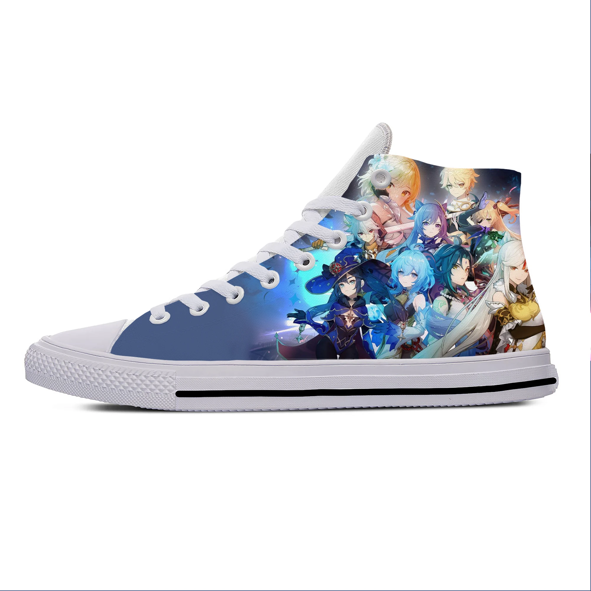 Anime Cartoon Game Japanese Genshin Impact Funny Casual Cloth Shoes High Top Lightweight Breathable 3D Print Men Women Sneakers