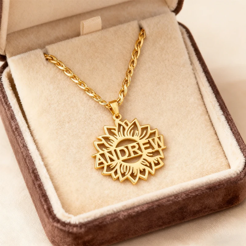 Treebud Multiple Styles Personalized Names Necklace Stainless Steel For Men Women Custom Letter Creative Pendant Jewelry Gifts