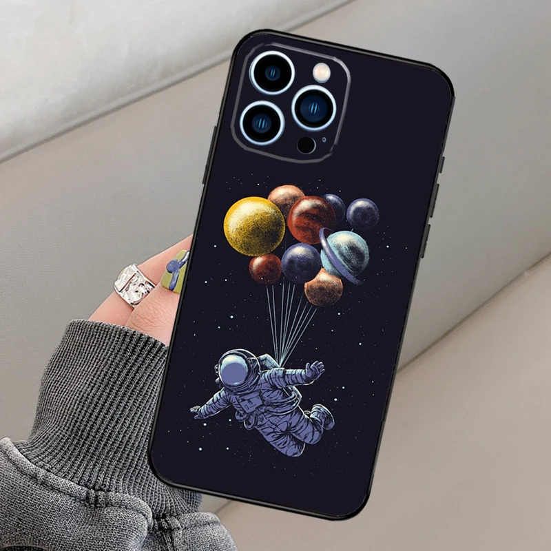 Sky Space planet Moon stars Case For iPhone 14 15 16 Pro Max 13 12 11 X XR XS Plus 12 13 Mini Soft Back Cover