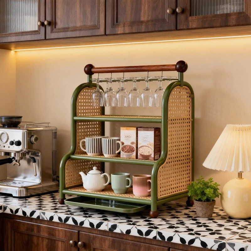 Desktop High-value Cup Rack Multi-layer Medieval Tea Cup Storage Rack Multi-function