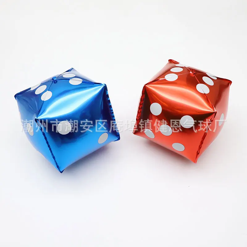 

The New 12-inch Six-sided Cube Dice Toy Helium Aluminum Balloon Theme Party Decoration Floating Empty