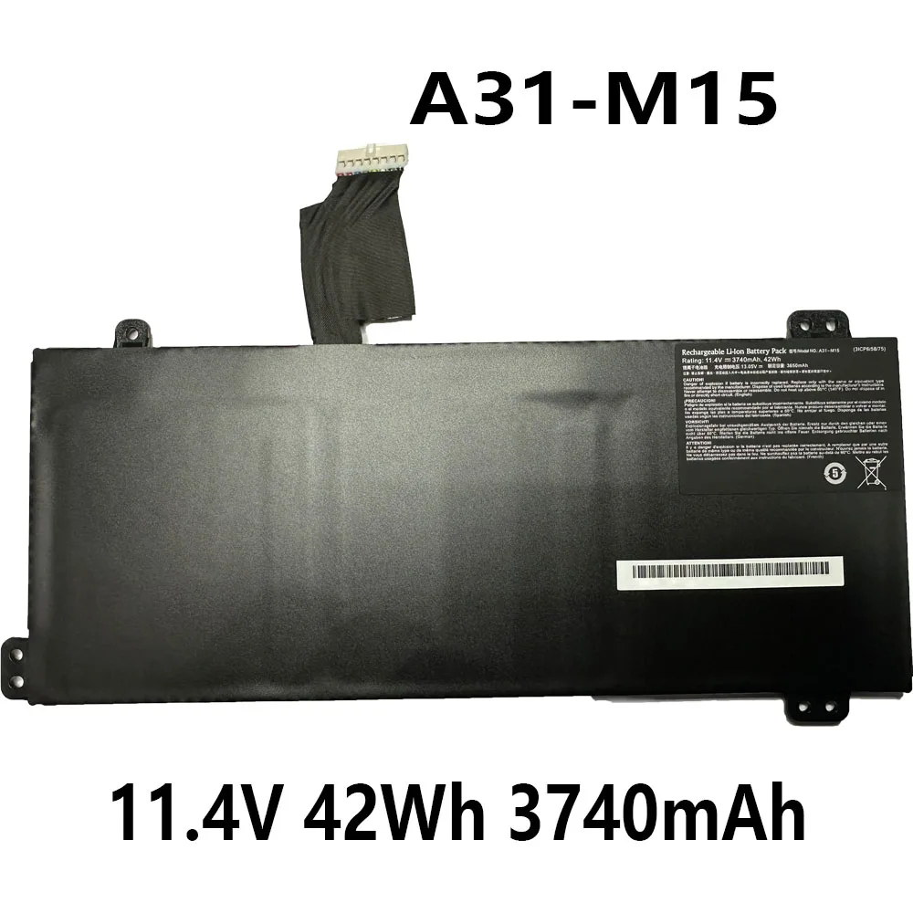

A31-M15 11.4V 42Wh 3740mAh Laptop Battery For MaiBenBen Xiaomai 6A 6 PRO For Akoya E6245 E6247 E6248 Series 8 holes 8 wires