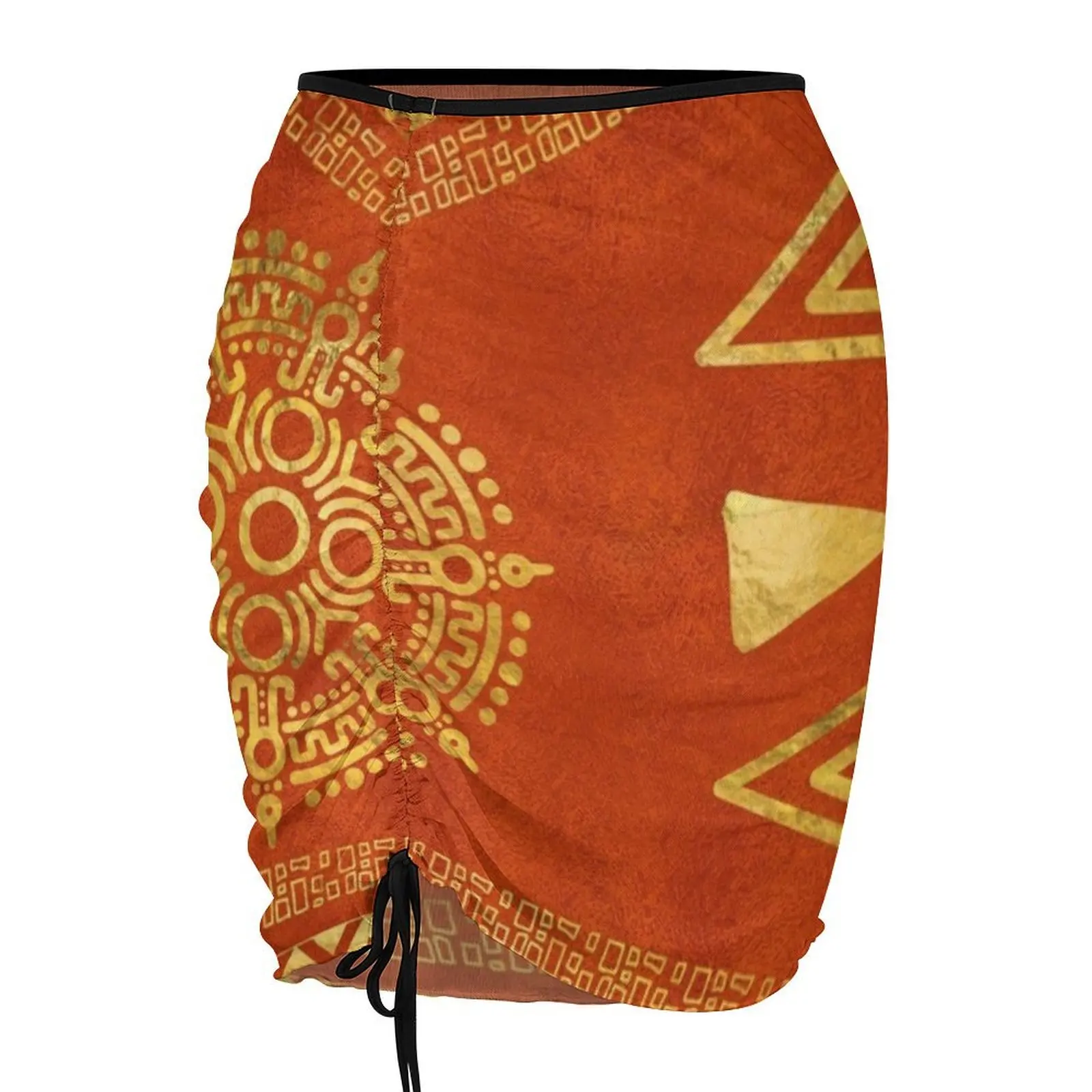 Gold Aztec Calendar Sun symbol Beach Skirt Woman skirt micro Beach Skirt extreme