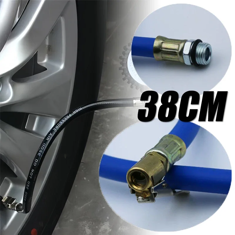 

38CM Tire Inflator Hose With Connectors Tyre Hose Portable Air Compressor Pipe Rubber Air Rubber Hose for Car Accessories