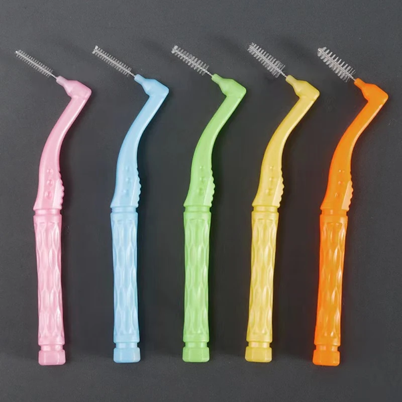 10pcs Interdental Brush For Orthodontic Clean Between Teeth Dental Oral Hygiene Microbrush Mini Brush With Dust Cover