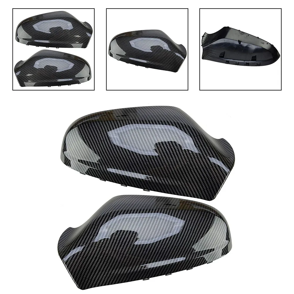 Sleek and Sporty Enhance Your Vehicle's Look with Set of 2 ABS Door Wing Mirrors in Carbon Fiber Style For Astra H