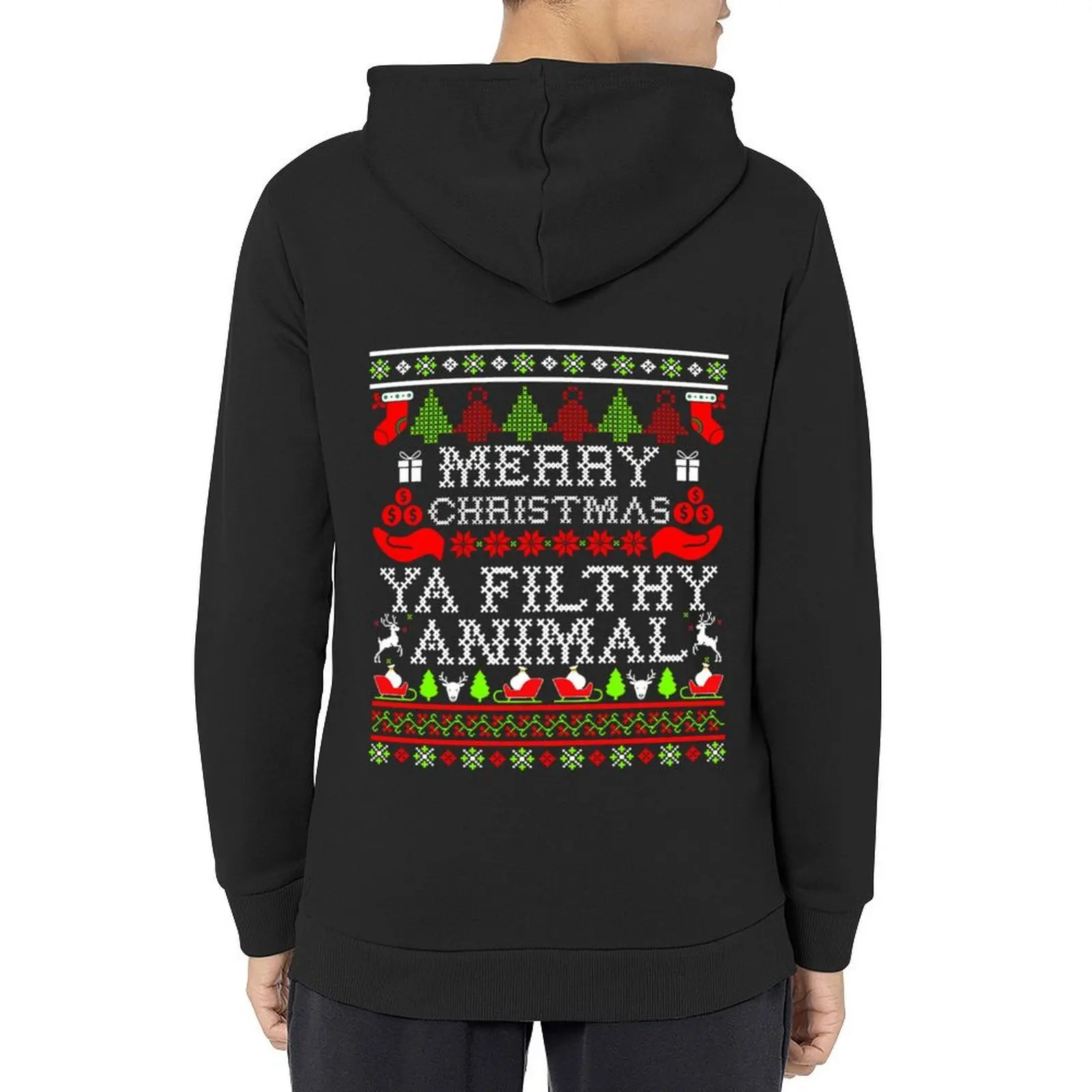 

Christmas T-Shirt - Merry Christmas Ya Filthy Animal Hoodie mens clothes blouse mens designer clothes new hooded tee