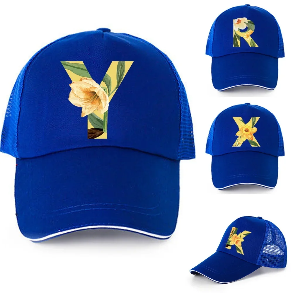 Hip Hop Hats for Women Men Baseball Cap Wash Cotton Snapback Caps Floral Letter Print Summer New UV-proof Visors Breathable Hats