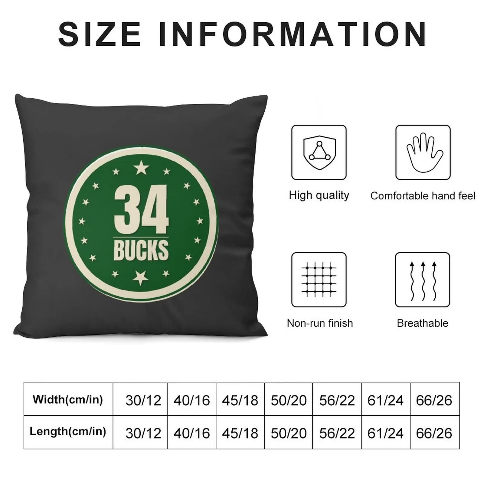 bucks 34 - bucks fans Jersey Throw Pillow christmas supplies Anime pillow