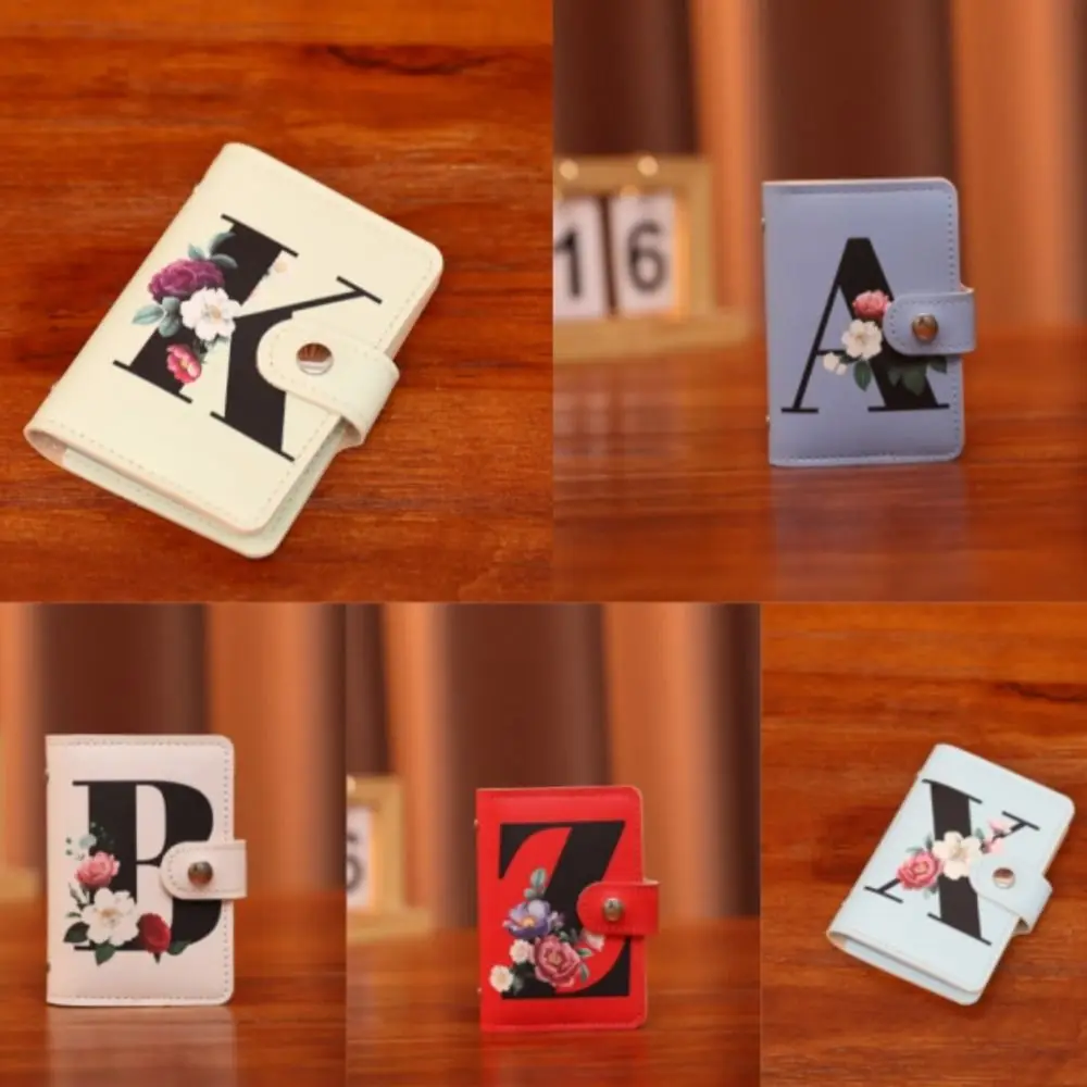 

Fashion Letter Print Card Holder Multi-pockets PU Storage Bag Coin Purse