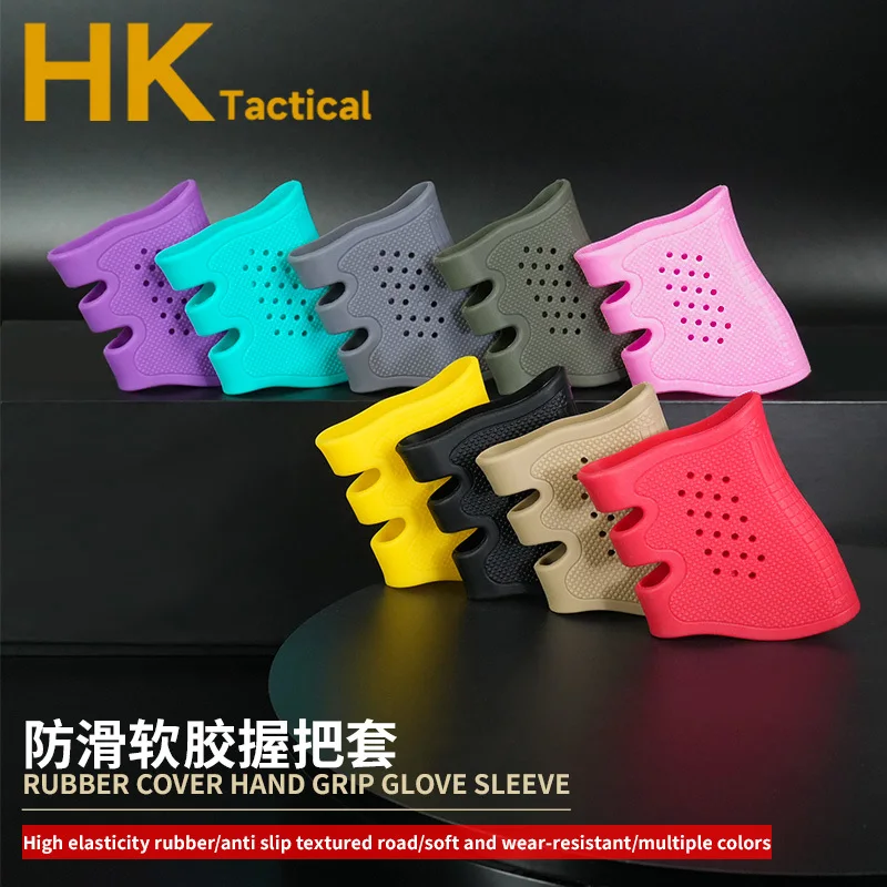 Tactical Handgun Rubber Anti Slip Grip Cover Anti-slip Breathable Glove Protective for AR15 HK416 G17 G19 G22 Hunting Weapon