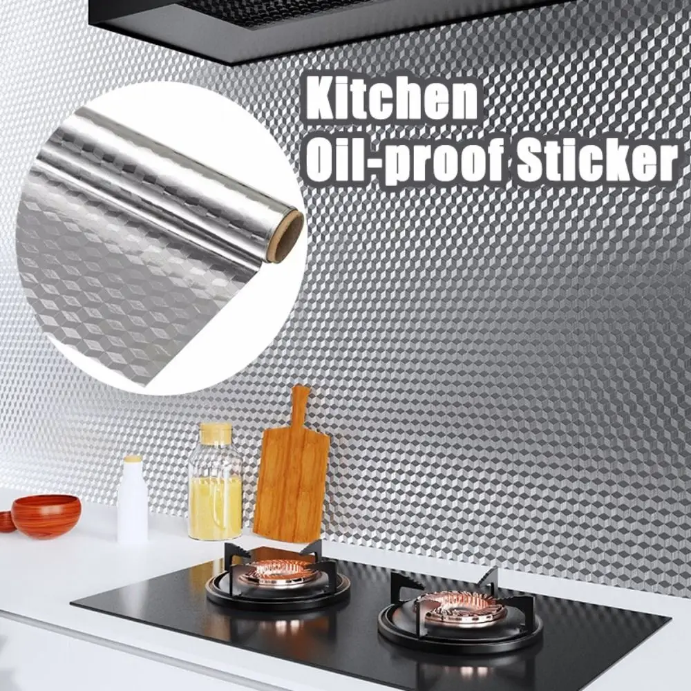 

40CMx10M Kitchen Oil-proof Sticker DIY PVC Self-adhesive Kitchen Wallpaper Thickened Waterproof Kitchen Aluminum Foil Stickers