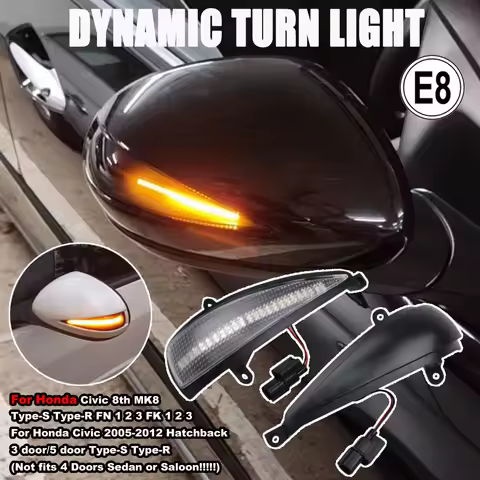 For Honda Civic 8th MK8 Type-S Type-R FN 1 2 3 LED Dynamic Blinker Turn Signal Light for Civic 2005-2012 Hatchback 3 door/5 door