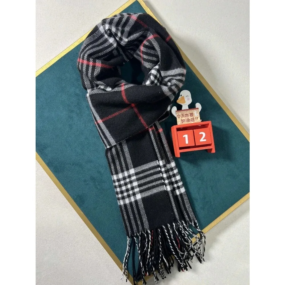 Cashmere Warm Scarf for Women Design Winter Men Shawl Wrap 2025 Plaid Female image 2