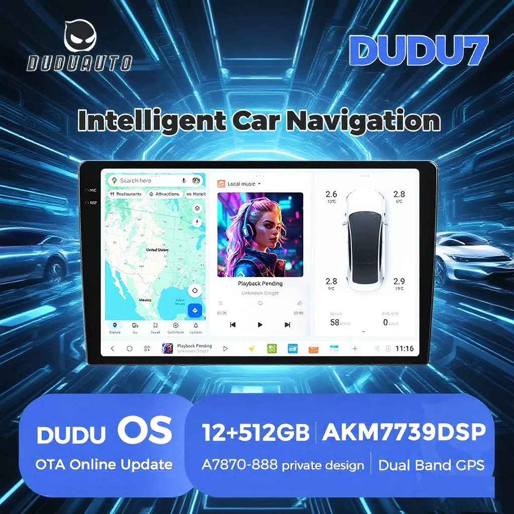 DUDUAUTO DUDU 7 DUDU7 2K Screen 8Core 12+512G Android Auto Carplay