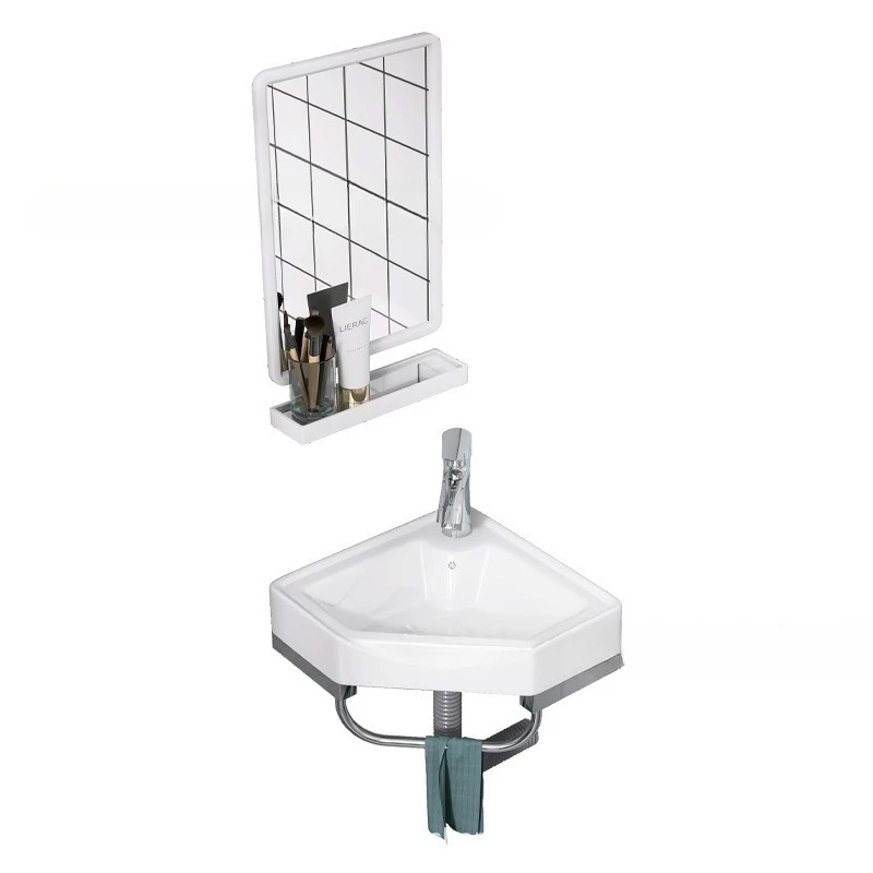 

Mini triangular toilet wall hanging corner balcony washbasin small apartment ceramic simple