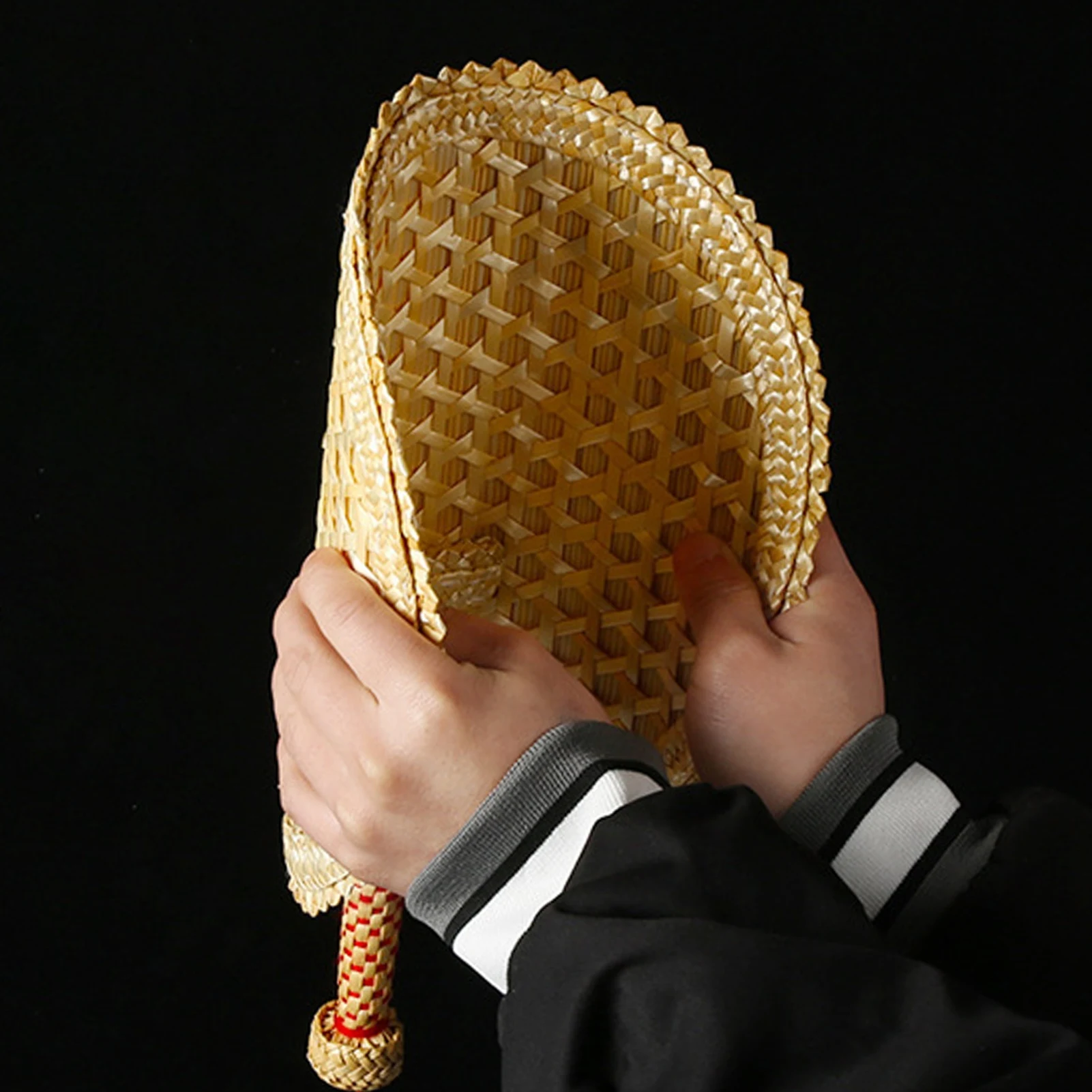 Hand Fan Hand-Woven Straw Fan Handheld Wheat Straw Fans Rustic Chinese Manual Fan for Summer Cooling DIY Decor Wedding Palm Gift - view 2
