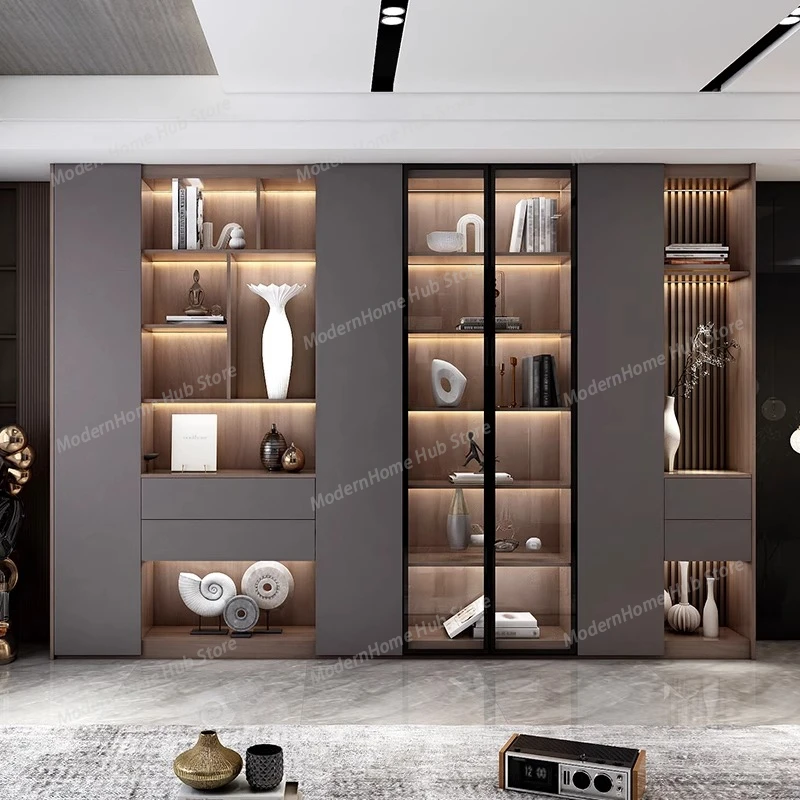 Display Mobile Living Room Cabinets Storage Organizer Wine Cabinets Nordic Luxury Wood Magazine Racks Gabinete Home Furniture