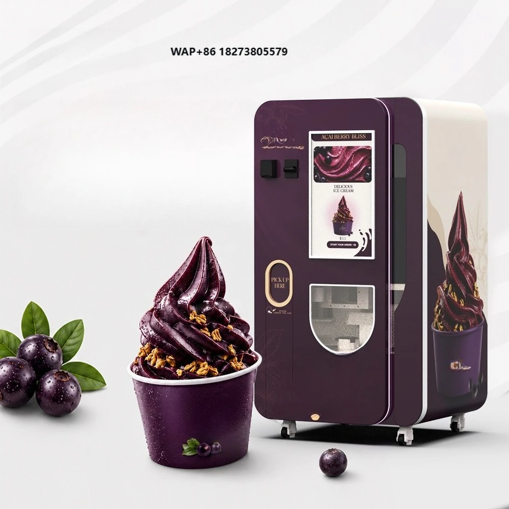 Commercial Automatic Acai Vending Machine with Touch Screen Self Service Payment and Topping System