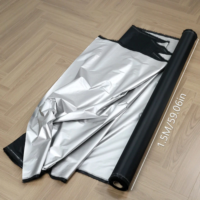 1m Black Silver Coated Blackout Fabric Thermal Insulated Opaque Cloth for Laboratory Darkroom Curtain DIY Sewing Material - view 6