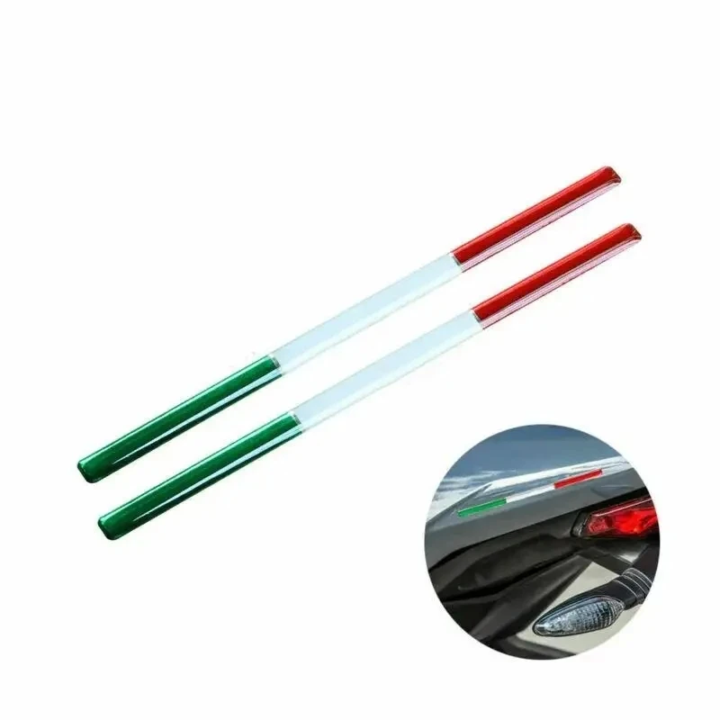2pcs Italy Flag THIN Sticker Emblem Badge Decoration for Italian Car Bike Truck