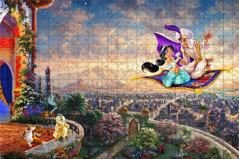 Aladdin Disneyland Jigsaw Puzzle City Scenery 300/500/1000 Pieces Travel Poster Puzzles Decompressed Game Toys Home Decoration