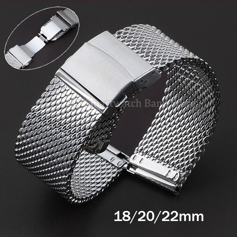 Milanese 1.0mm Mesh Steel Strap for Seiko for Omega Quick Release Bracelet Stainless Luxury Watchband Replacement 18mm 20mm 22mm