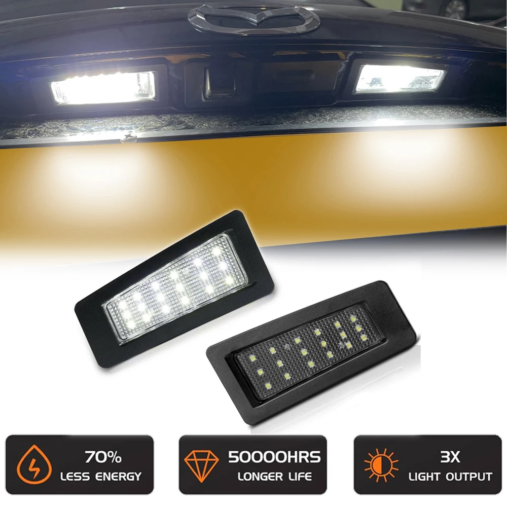 

Car Tail License Number Plate LED Tag Light Free Error For Mazda 3 2 CX-3 2015-2021 Auto Parts Accessories