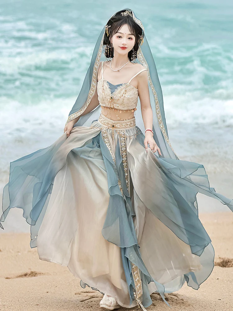 Original Hanfu women's clothing Han elements exotic style Dunhuang flying fairy elegant ancient costume full spring and summer