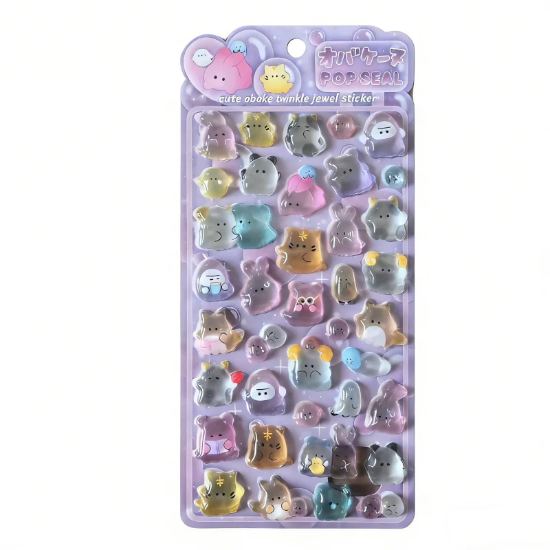 1개/4개 일본 스타일 유령 3D 입체 스티커 스크랩북 DIY 저널 귀여운 문구류 학교 스티커 장식에 완벽