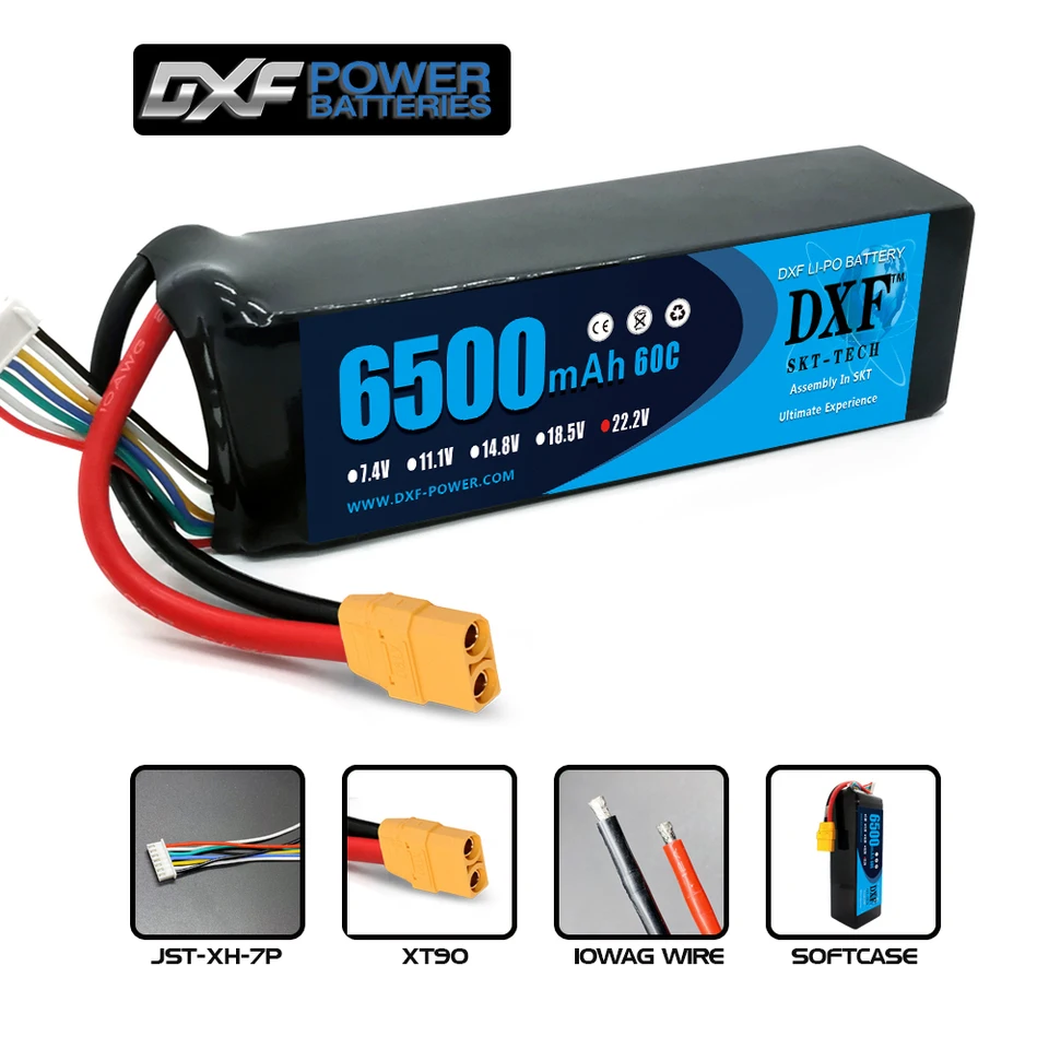 ドローン用　バッテリー Dxfグラフェンバッテリー6 3sリポ22.2v 7500mah 7000mah 6500mah