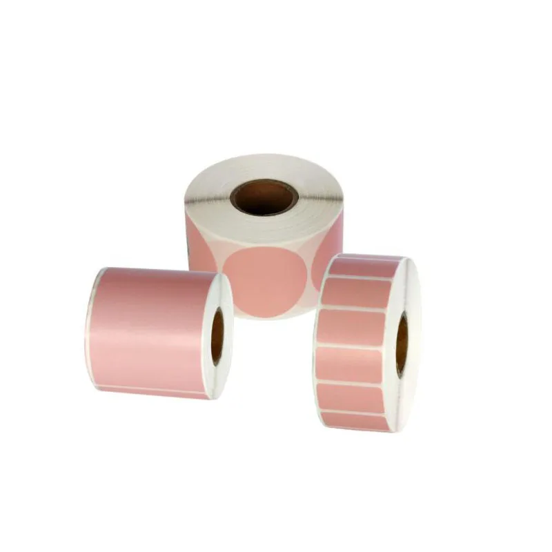 20 30 40 50 60MM WIDTH Blank Pink Direct Print Thermal Paper Sticker for BarCode Tag